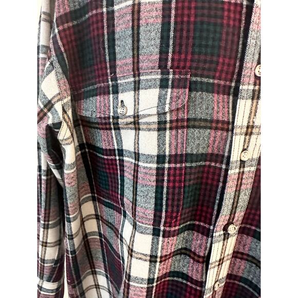 Eddie Bauer Men's Large 100% Wool Vintage 90's Red Green Tan Plaid Outdoor Shirt - Picture 3 of 10
